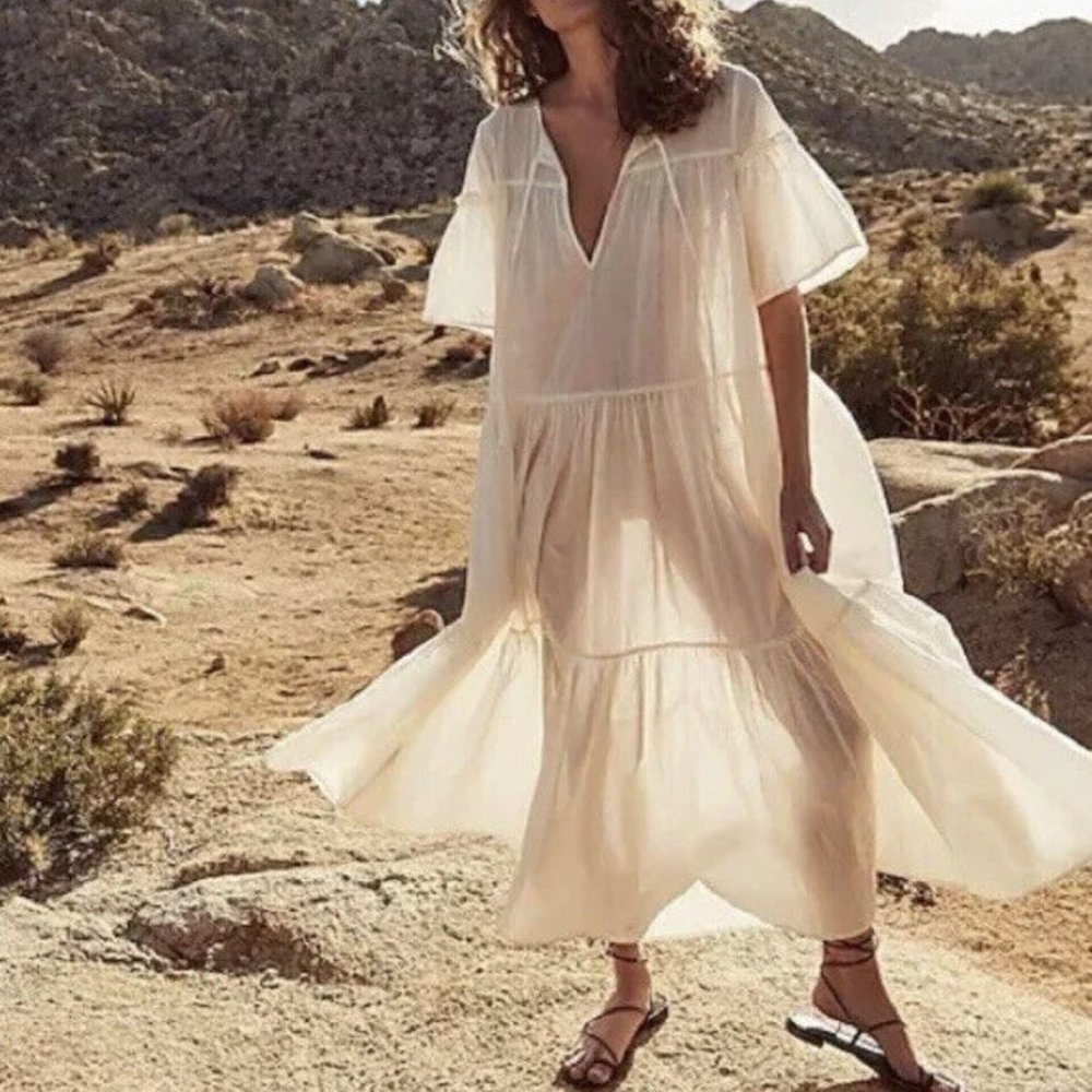 J.Crew White Cotton Cover Up Beach Dress. Size Small